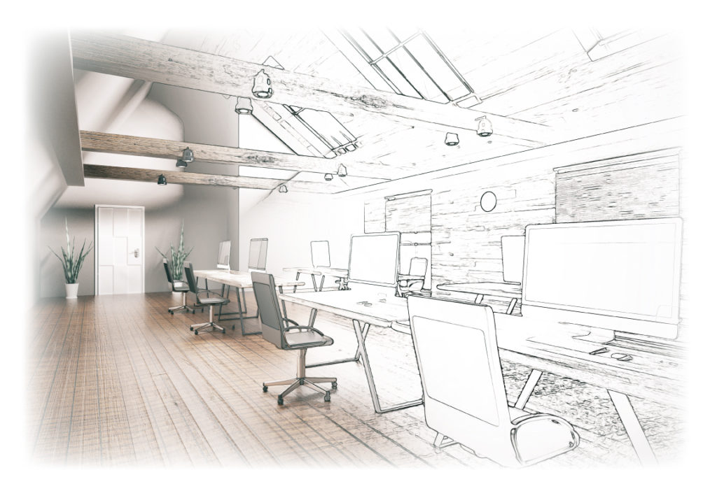 Open office loft space