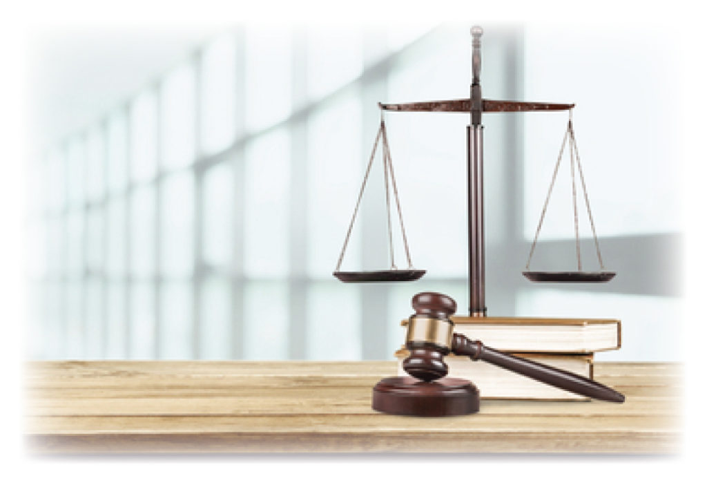 Scales of justice with a gavel